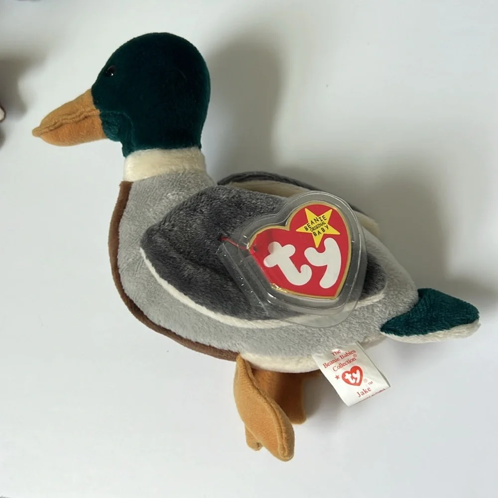 Retired Vtg 90s Ty Beanie Baby Lot (3) Jake, Loosy, Early Nursey Mallard 1997 💙